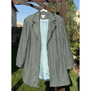 Worthington Woman Brown & Turquoise Open Fringe Coat Pockets Lined Size 22W